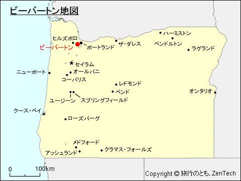 オレゴン州ビーバートン地図