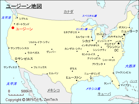 ユージーン地図