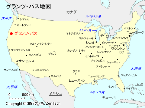 グランツ・パス地図