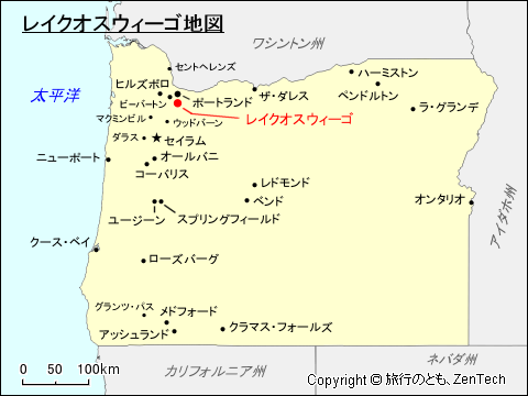 オレゴン州レイクオスウィーゴ地図