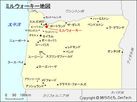 オレゴン州ミルウォーキー地図