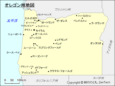オレゴン州地図