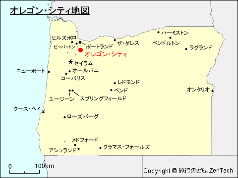 オレゴン州オレゴン・シティ地図