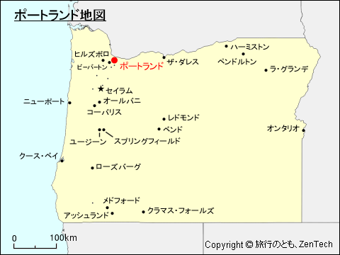 オレゴン州ポートランド地図