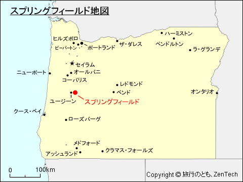 オレゴン州スプリングフィールド地図