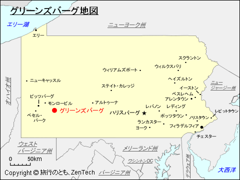 グリーンズバーグ地図