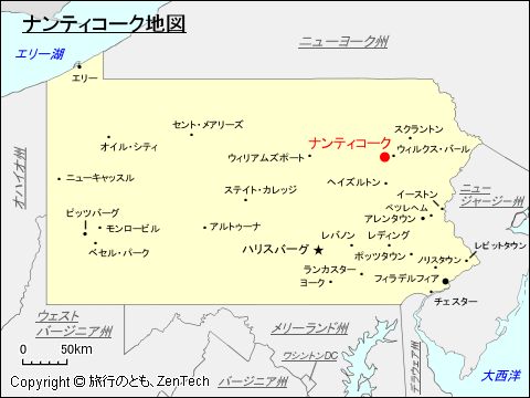 ナンティコーク地図