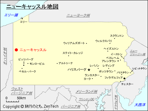 ニューキャッスル地図