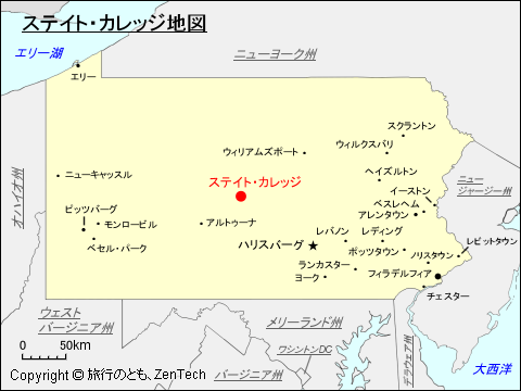 ステイト・カレッジ地図