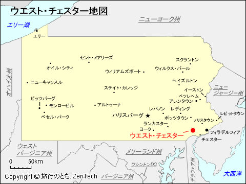 ウエスト・チェスター地図