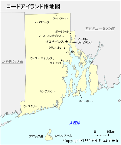 ロードアイランド州地図