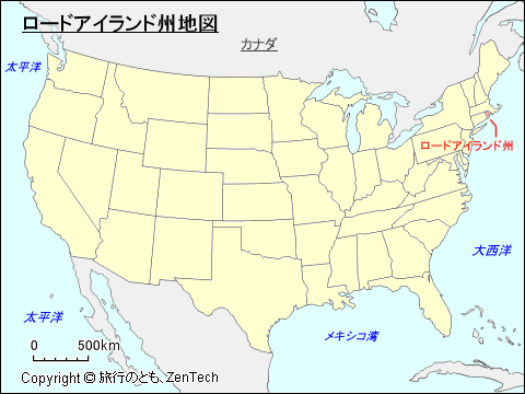 アメリカ合衆国ロードアイランド州地図