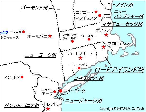 ロードアイランド州 地図