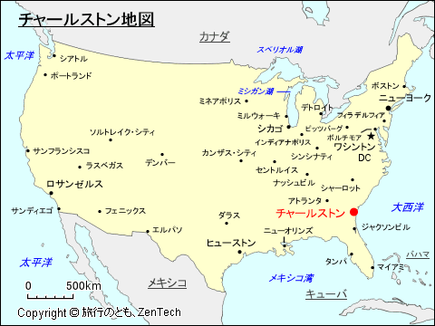 チャールストン地図