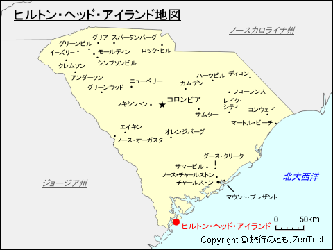 ヒルトン・ヘッド・アイランド地図