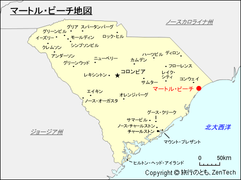 マートル・ビーチ地図