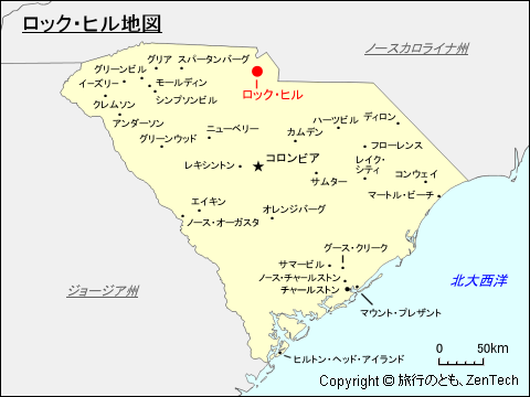 ロック・ヒル地図