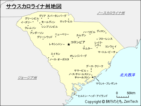 サウスカロライナ州地図