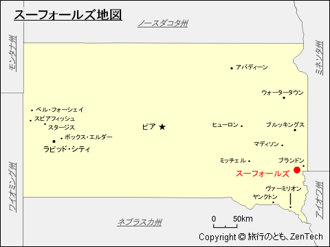 スーフォールズ地図