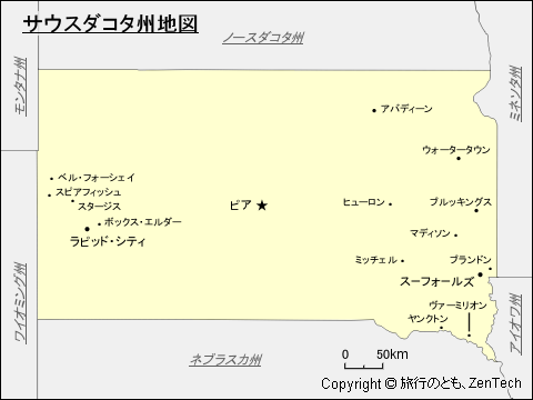 サウスダコタ州地図