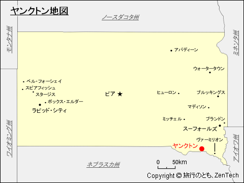 ヤンクトン地図