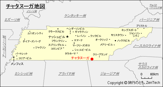 チャタヌーガ地図