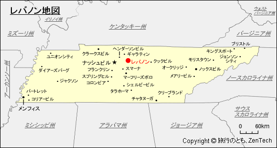 レバノン地図