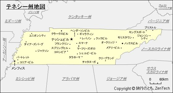 テネシー州地図