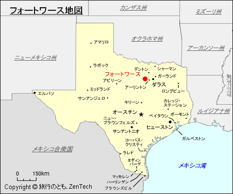 テキサス州フォートワース地図