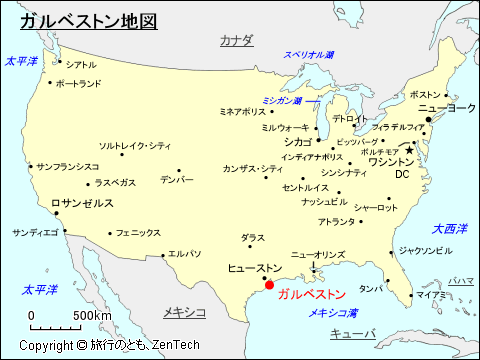 ガルベストン地図