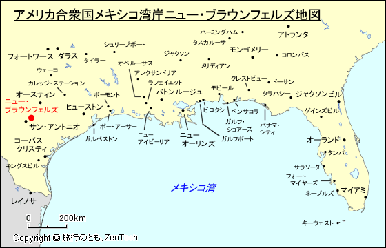 アメリカ合衆国メキシコ湾岸ニュー・ブラウンフェルズ地図