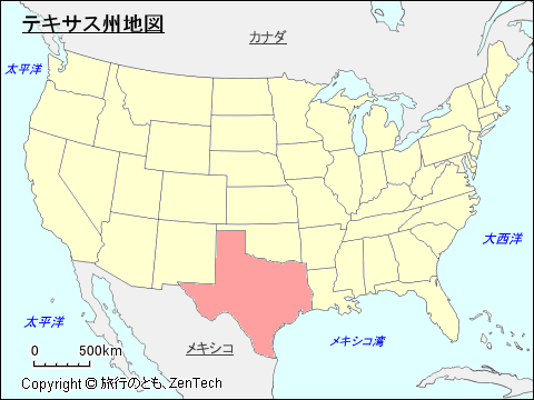 アメリカ合衆国テキサス州地図
