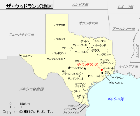 テキサス州ザ・ウッドランズ地図