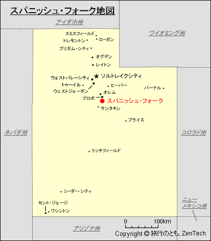 スパニッシュ・フォーク地図