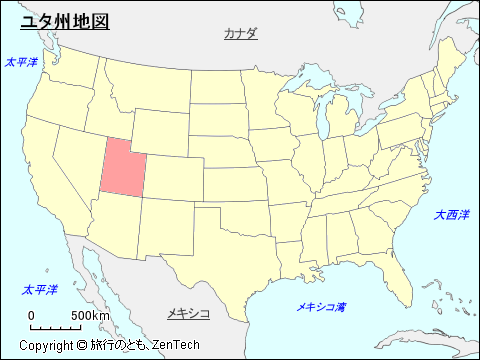 アメリカ合衆国ユタ州地図