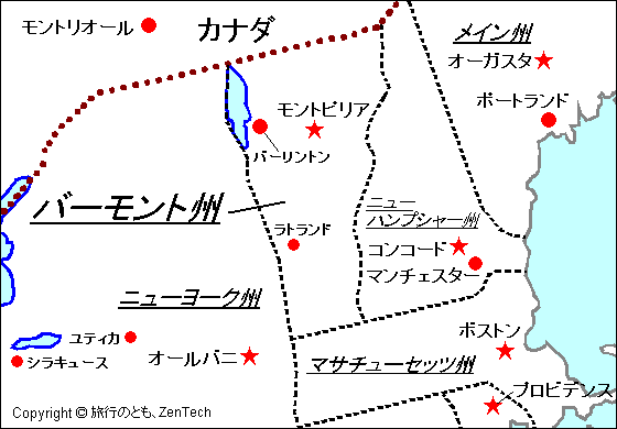 バーモント州 地図