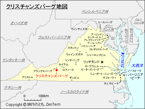 クリスチャンズバーグ地図