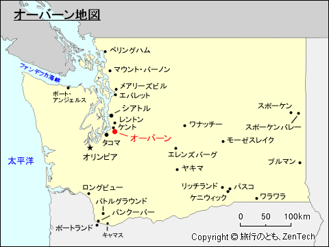 オーバーン地図