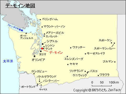 デ・モイン地図