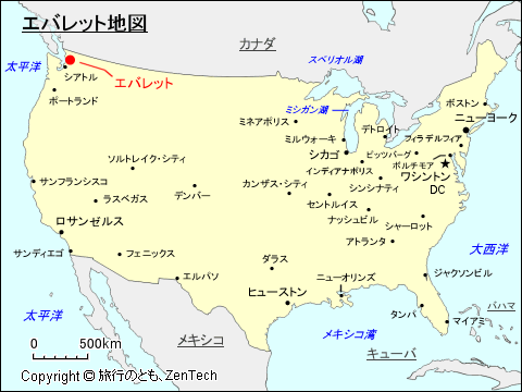 エバレット地図