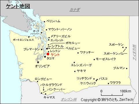 ワシントン州ケント地図