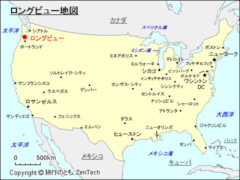 ロングビュー地図