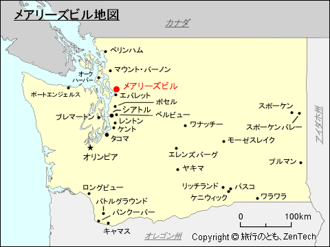 ワシントン州メアリーズビル地図