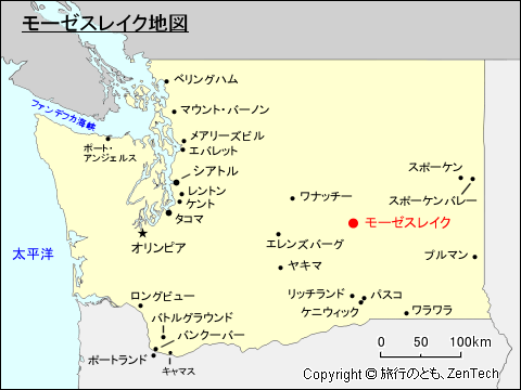 モーゼスレイク地図