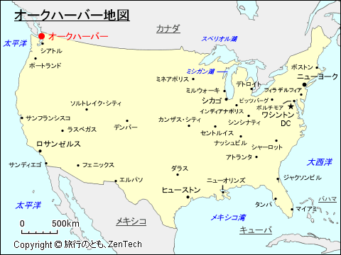 オークハーバー地図