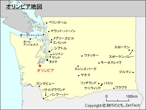 ワシントン州オリンピア地図