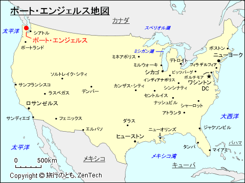 ポート・エンジェルス地図