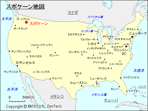 スポケーン地図