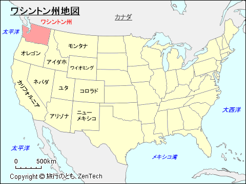 アメリカ合衆国ワシントン州地図