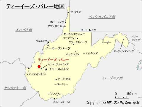 ティーイーズ・バレー地図